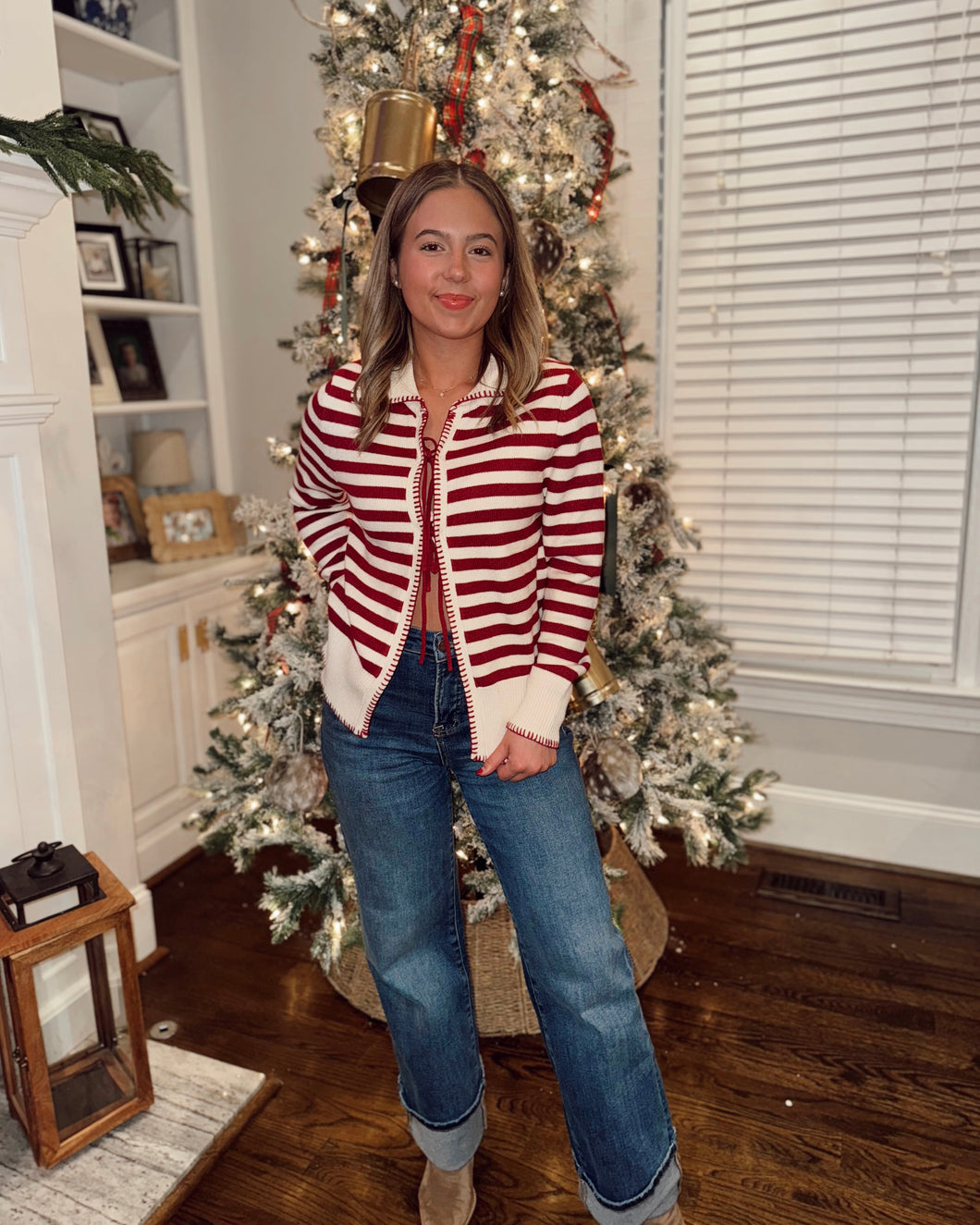 Candy Cane Lane Striped Cardigan
