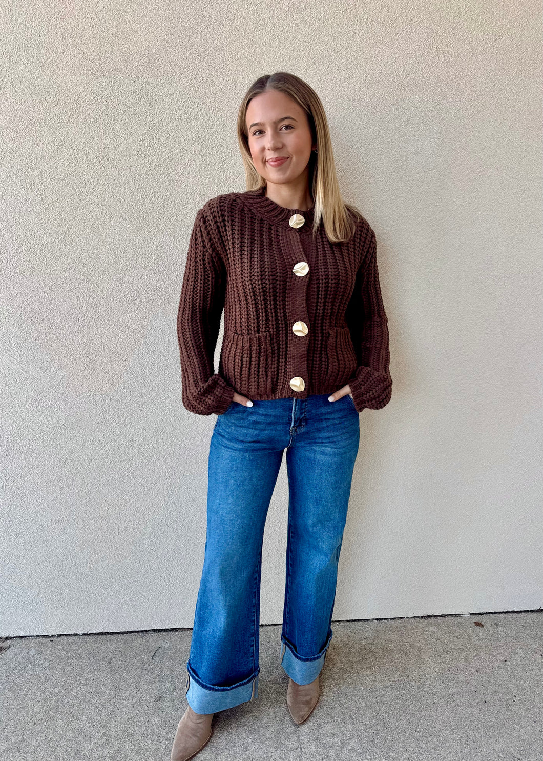 Cocoa Button-Up Cardigan