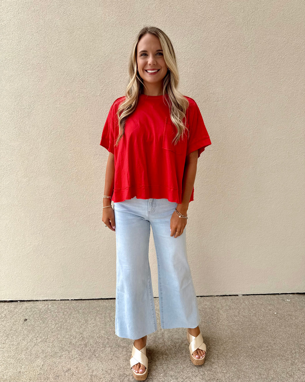 Casual Hangout Top - Red