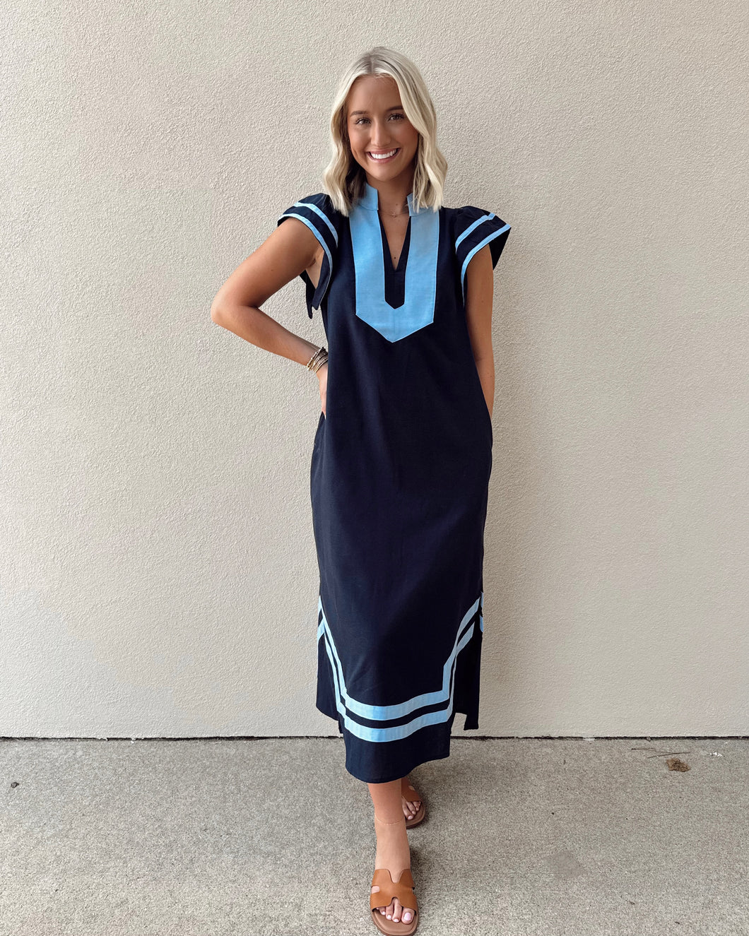 Sunday Best Midi Dress - Navy