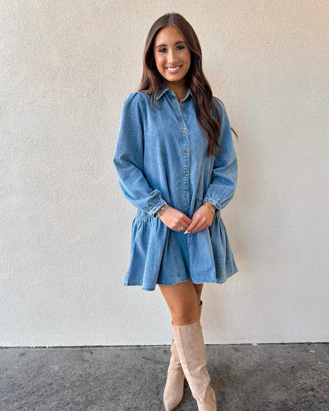 Pretty And Preppy Denim Dress