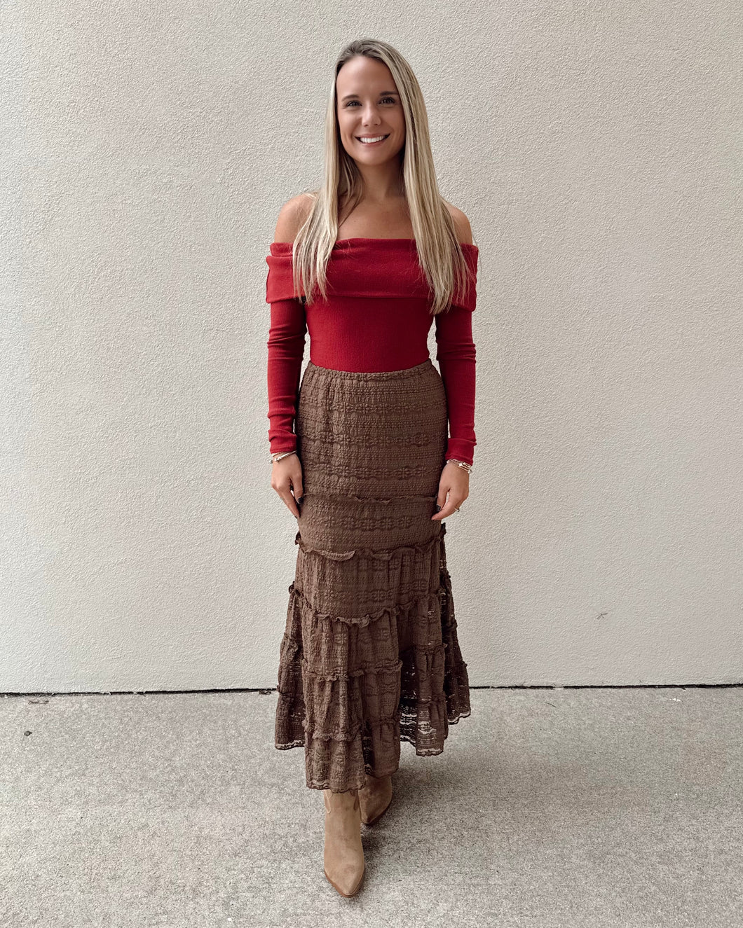 Fall Mixer Off Shoulder Bodysuit