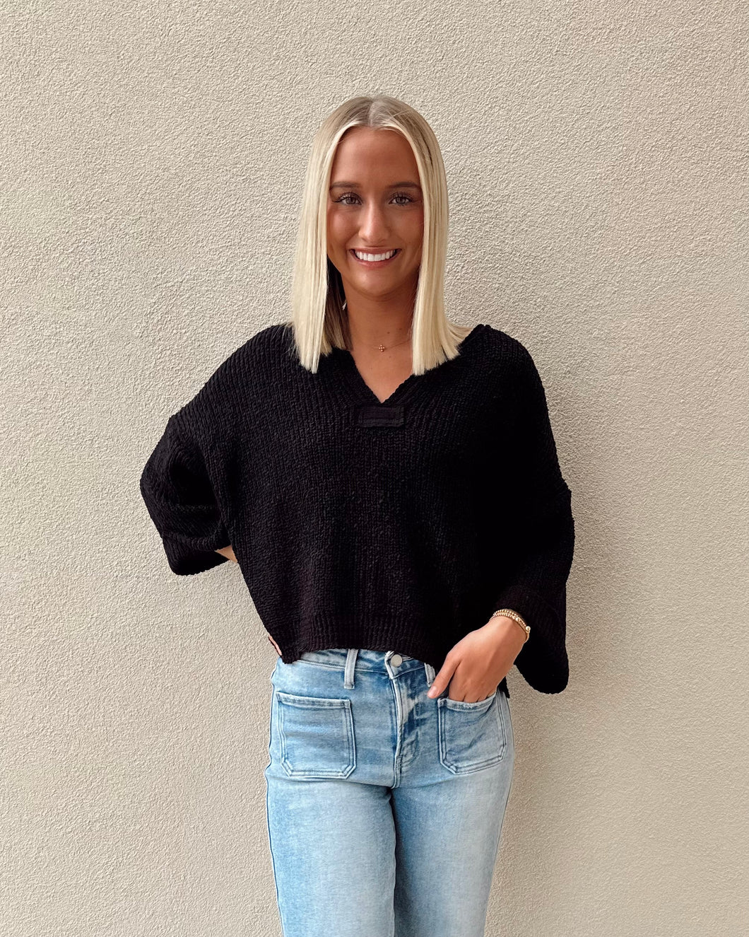Sweater Weather Top - Black