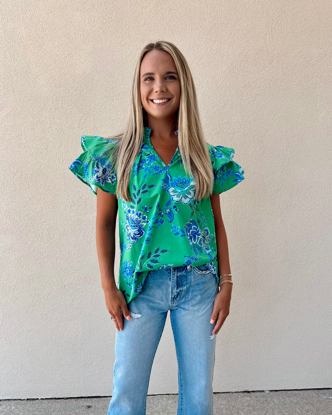 Some Where Sunny Floral Top