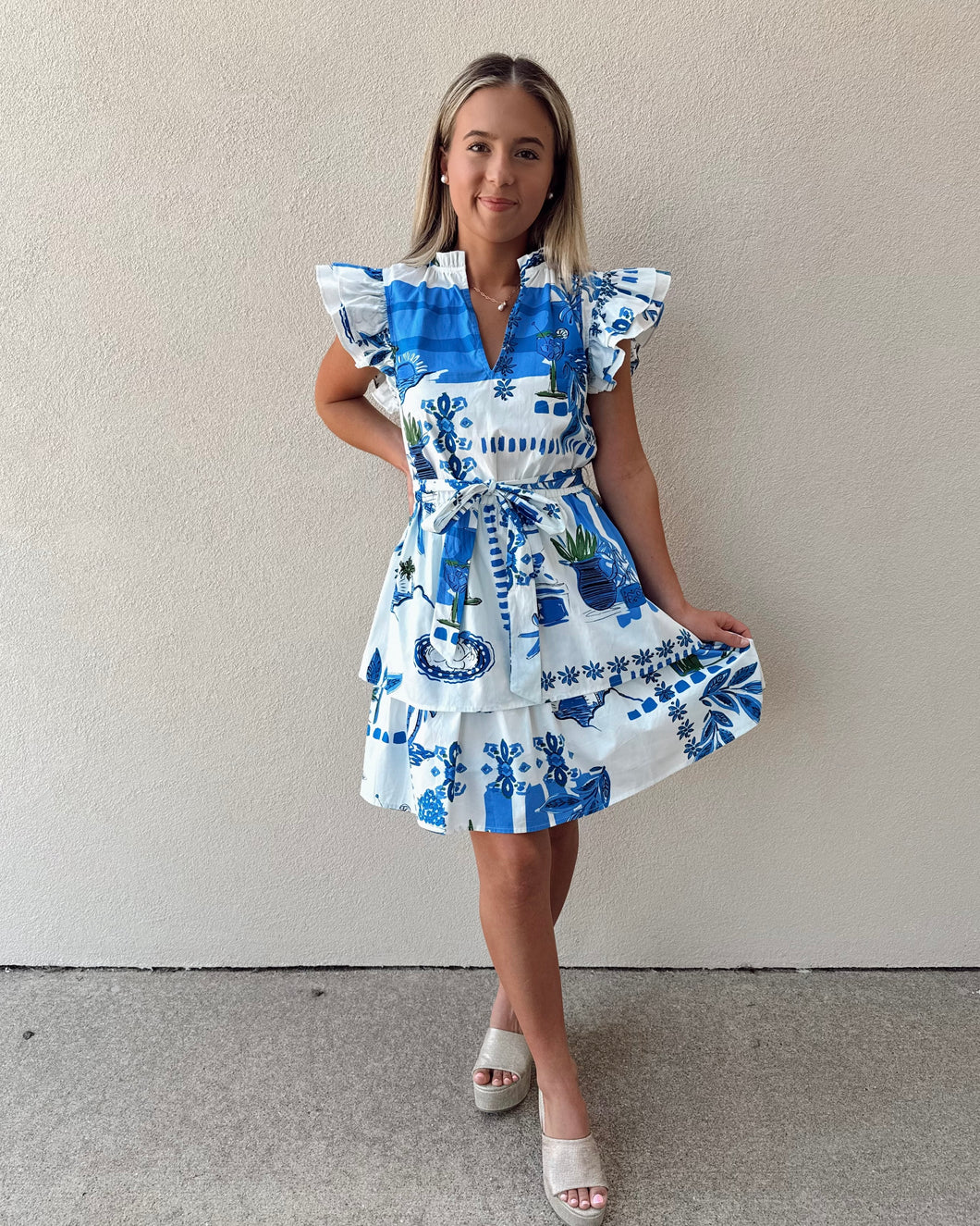 Mediterranean Brunch Mini Dress
