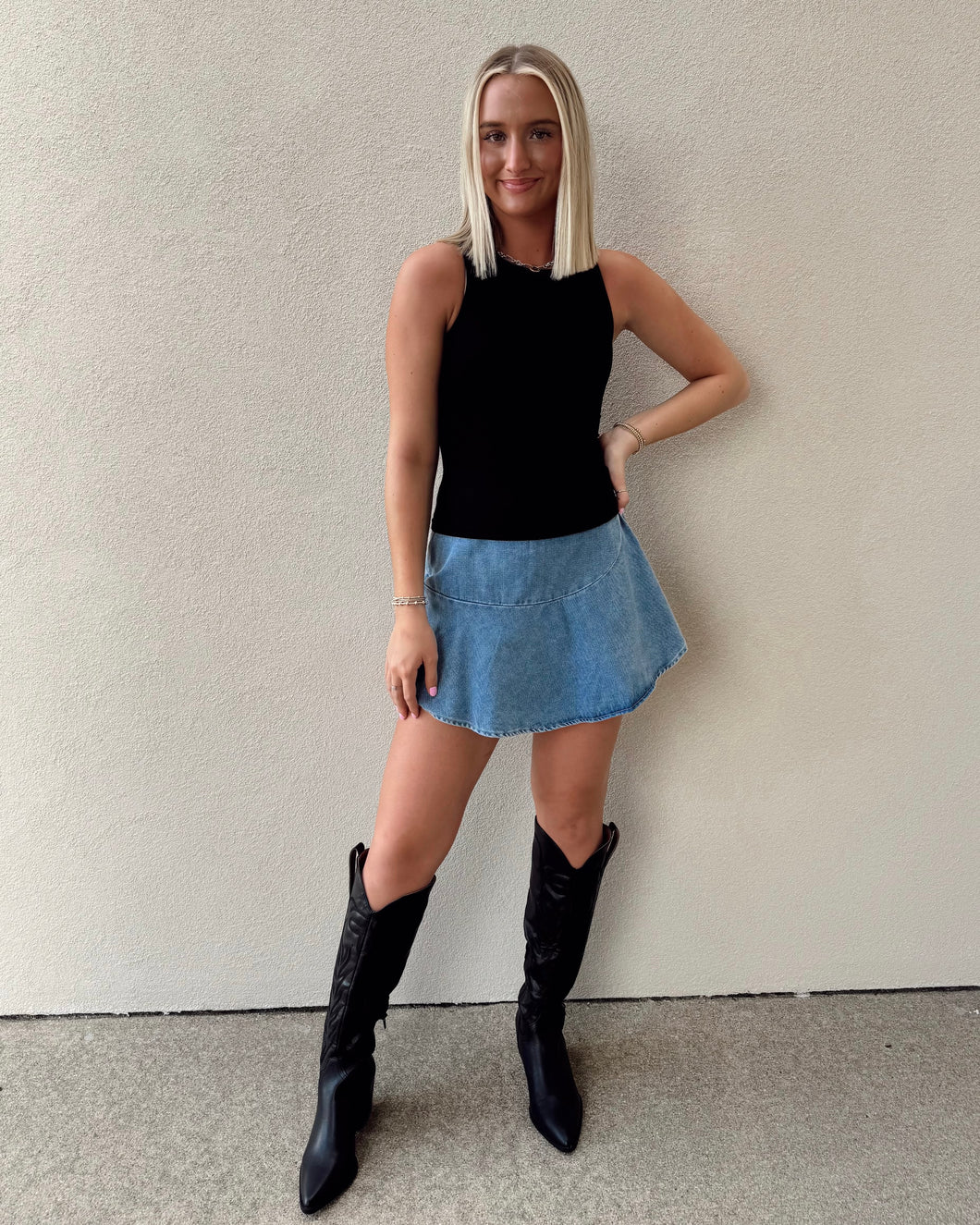 Sideline Cutie Denim Skort