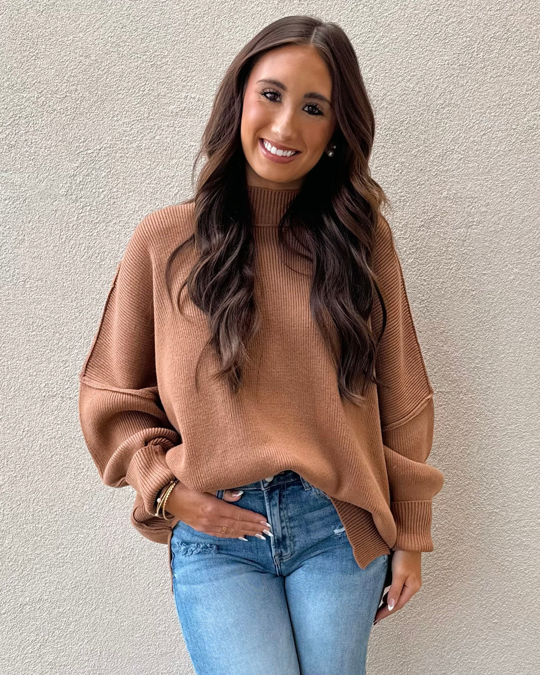 Carried Away Oversized Sweater - Brown