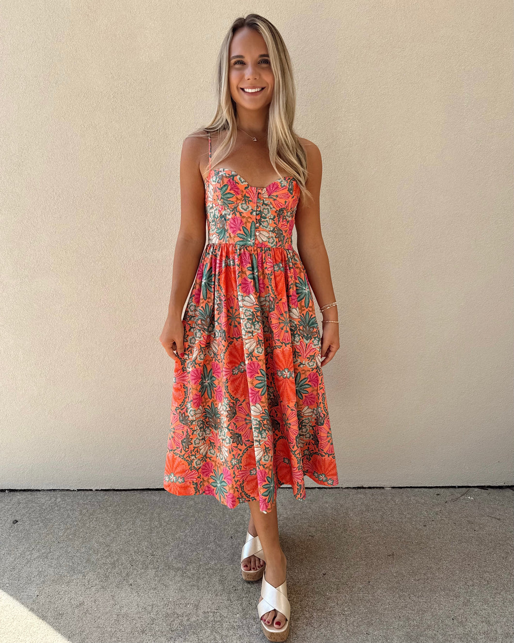 Paradise Blossom Midi Dress