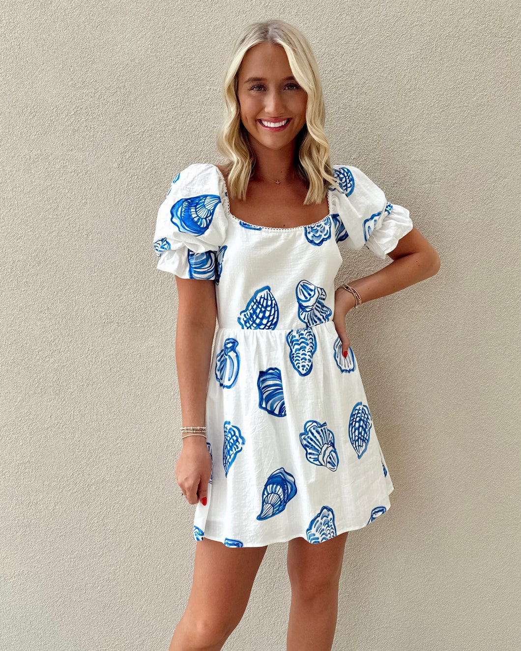 Santorini Seashells Mini Dress
