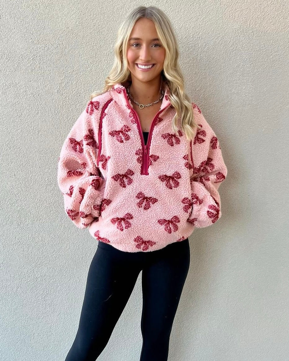 Pretty Little Bows Sherpa Pullover