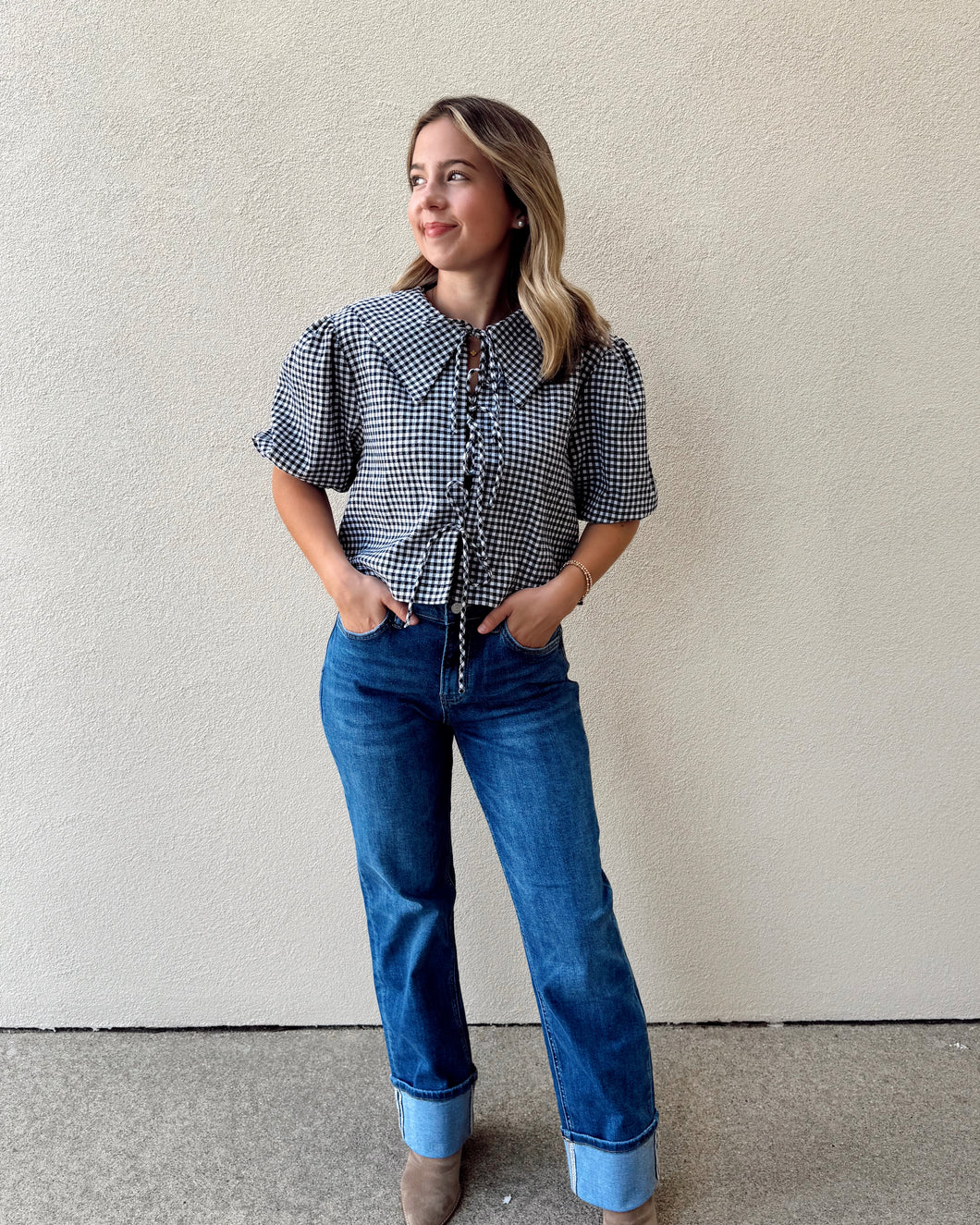 Patio Brunch Gingham Top