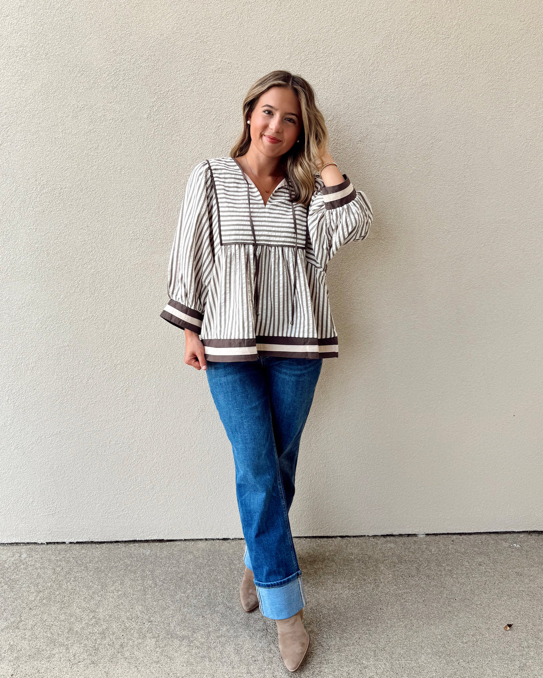 Social Meetup Striped Top