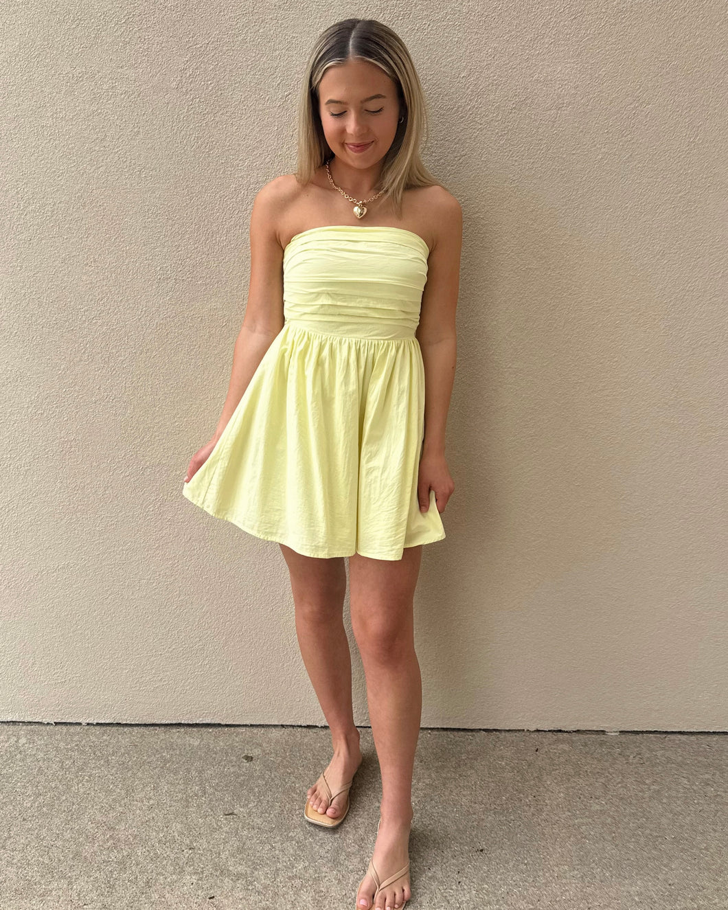 Sun Chaser Strapless Mini Dress
