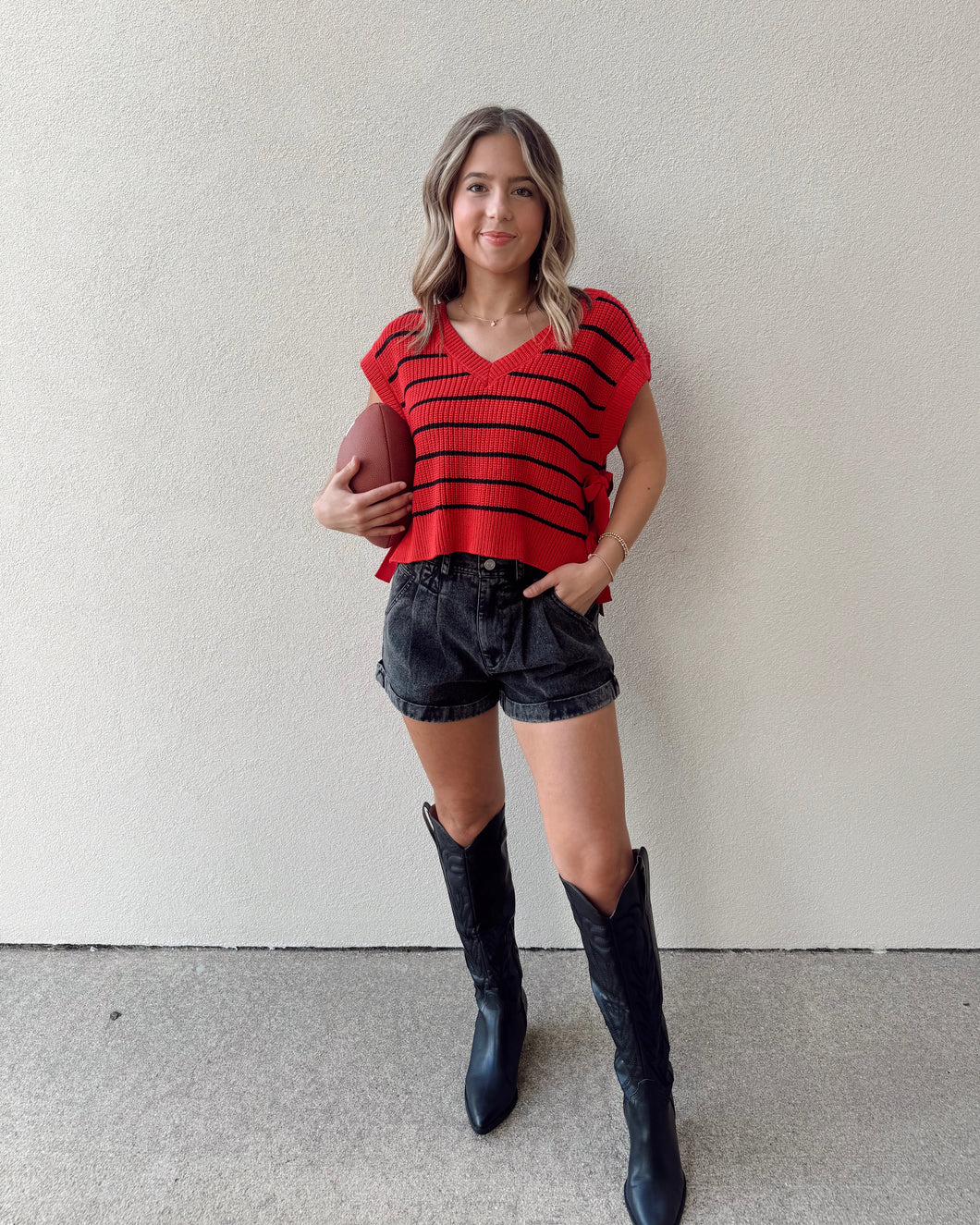 Touch Down Stripes Sweater Top