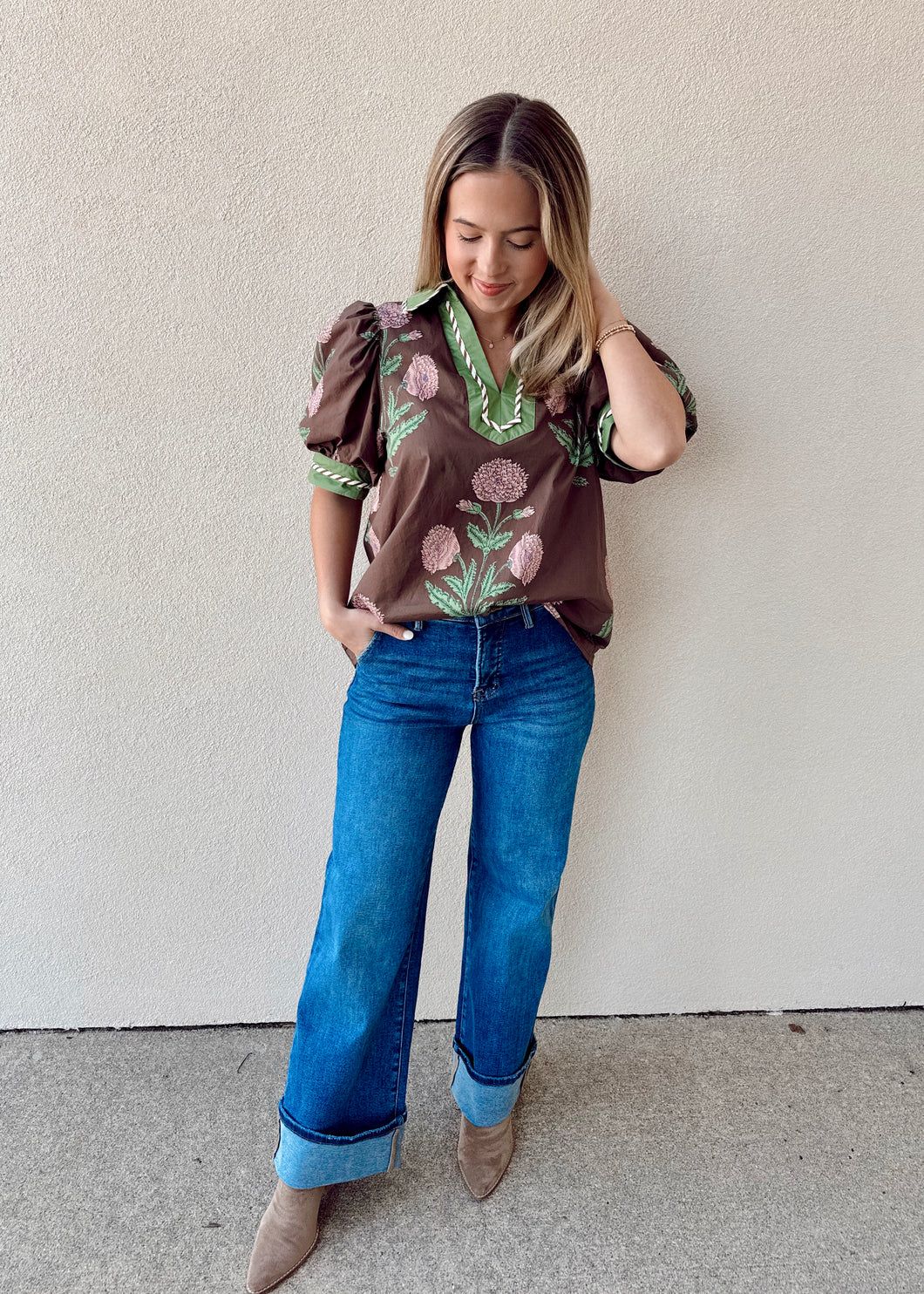 Autumn Blush Floral Top