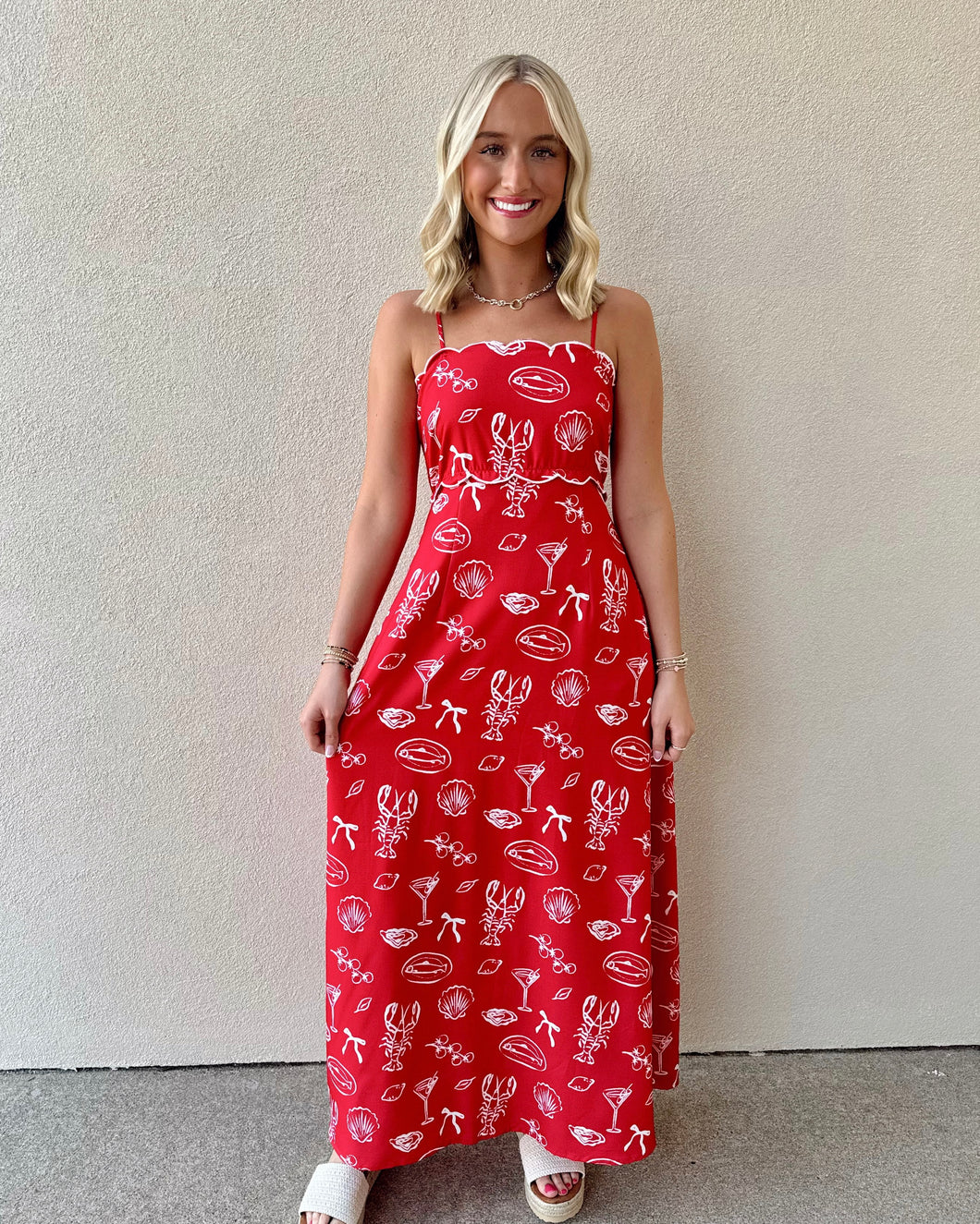 Beachside Bliss Maxi Dress In Red
